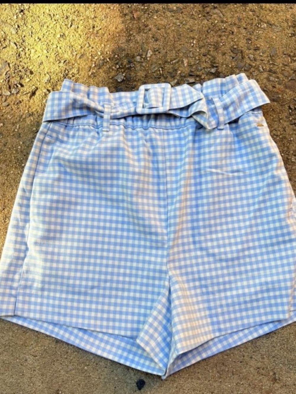 Gingham high waisted shorts